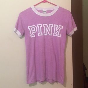 PINK victoria’s secret purple and white shirt